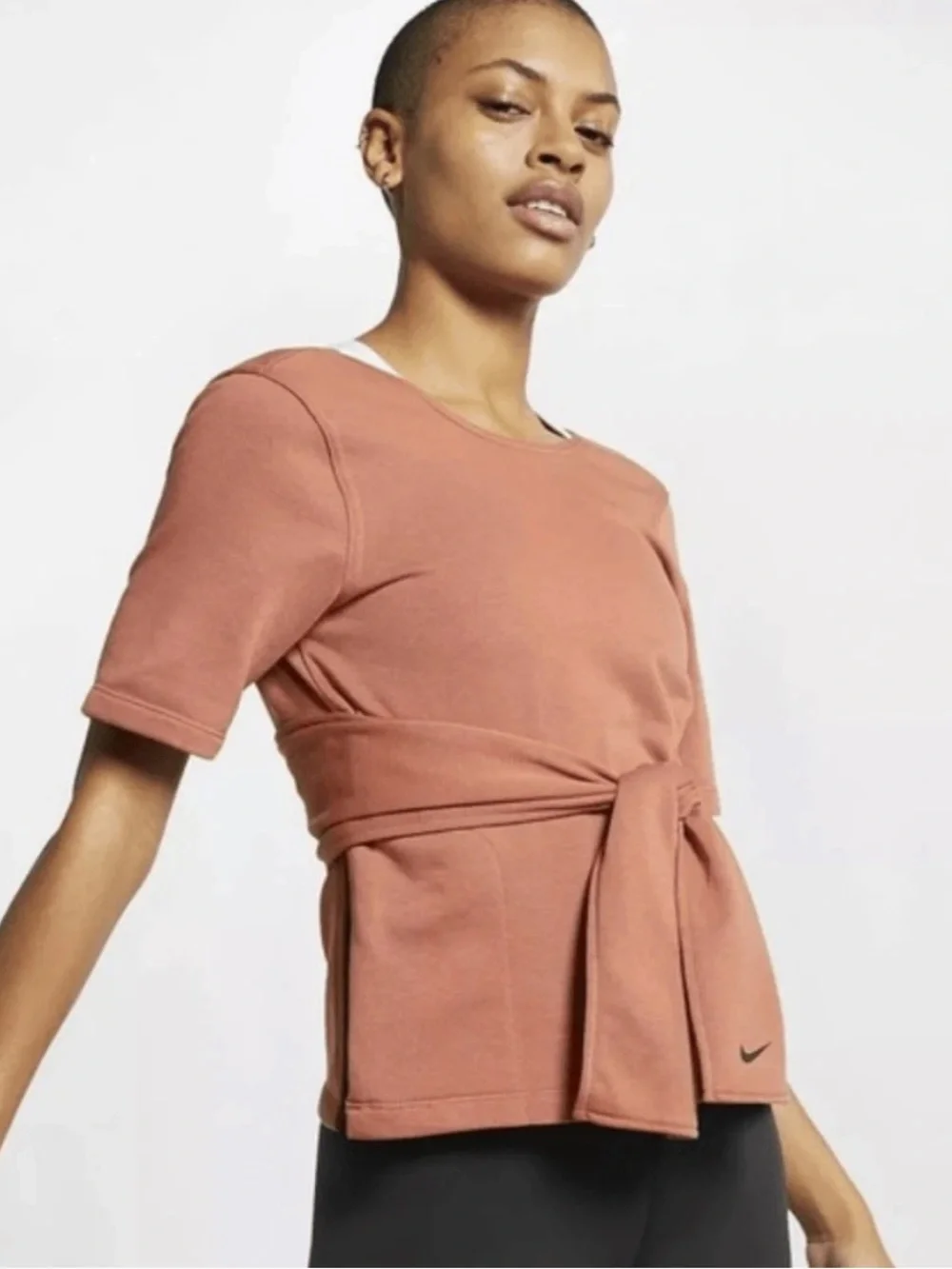 Nike Women's Small Short Sleeve Tie-Front Tee