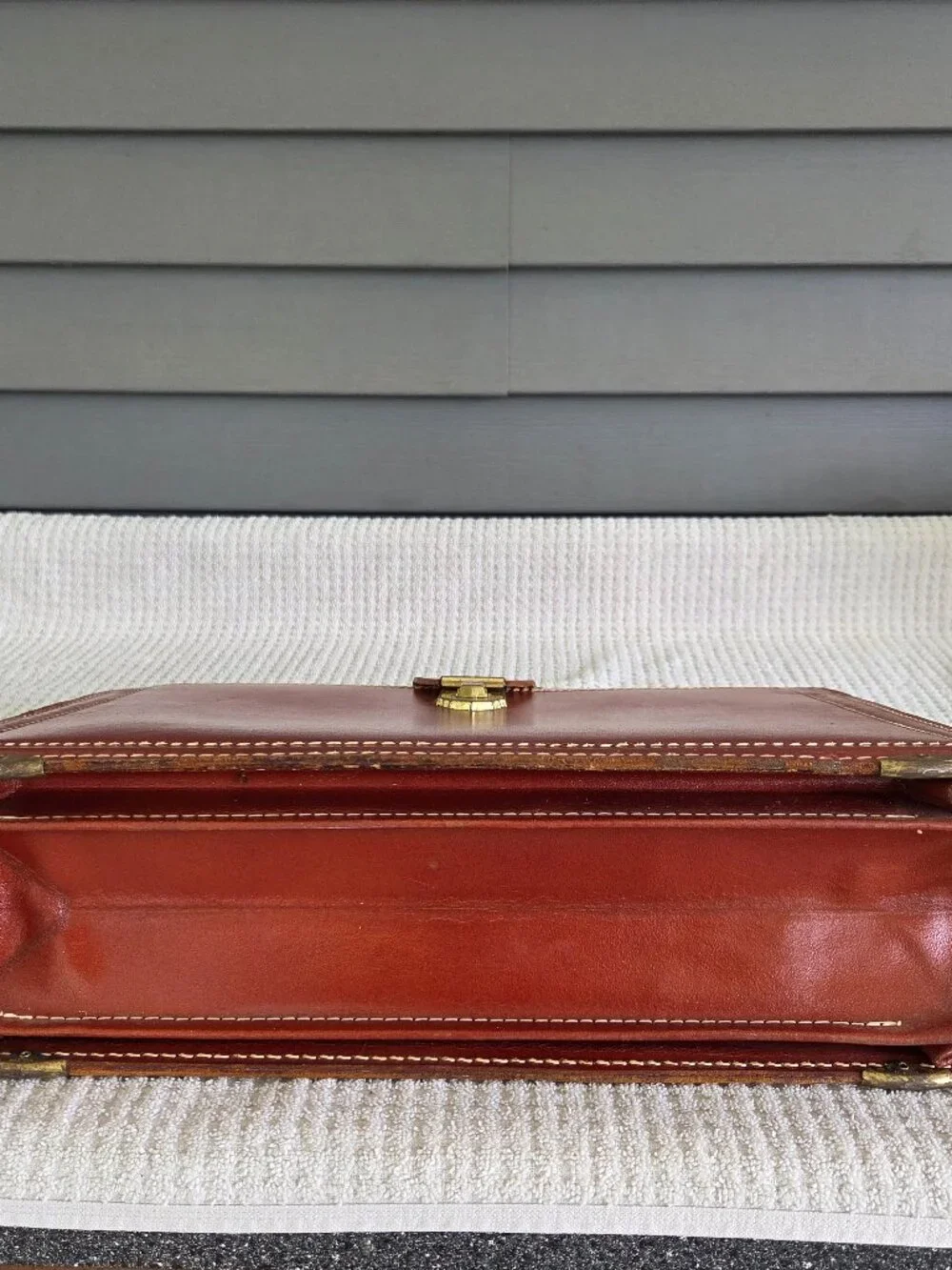 Rexbilt leather briefcase attaché case expandable gussets 16 inches