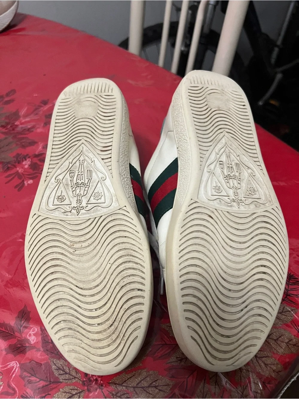 Gucci Ace Sneakers Men Strip Bee Leather Low Shoes Size US 9