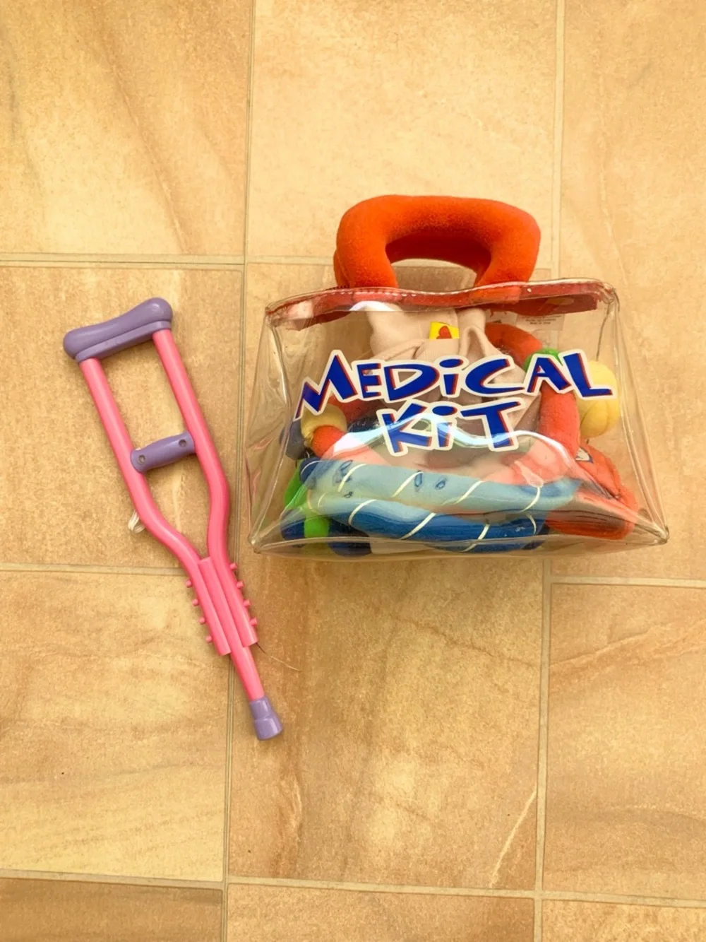 Build-A-Bear Doctor Medical Kit Supplies Bag & Pink Crutch Accessories