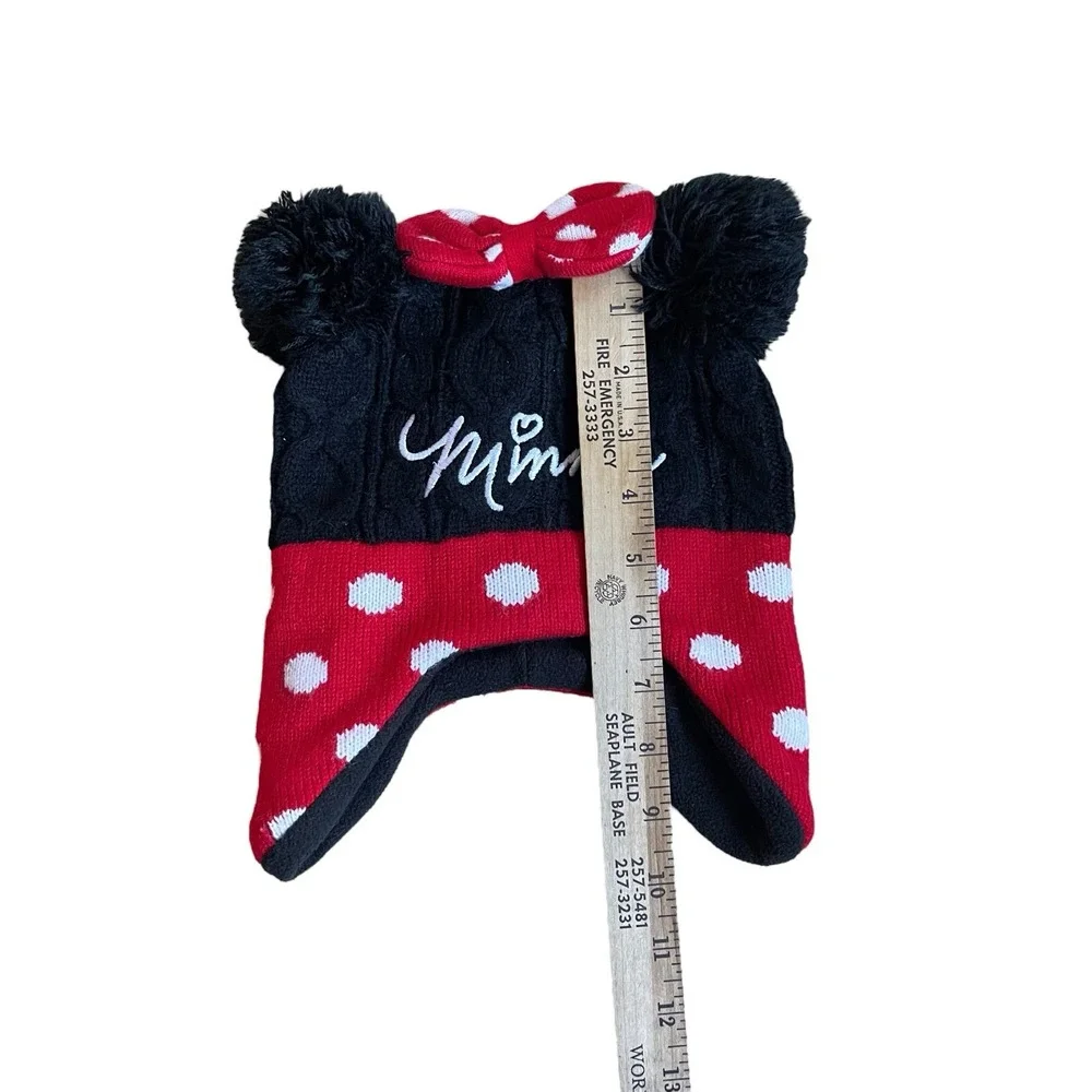 Minnie Mouse Disney Knitted Beanie‎ ears bow Embroidered 2T-5T