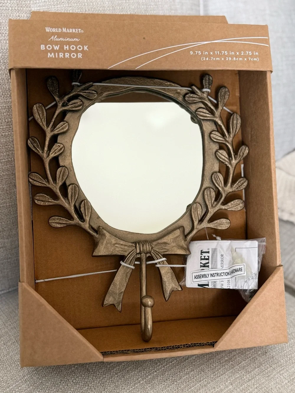 World Market Aluminum Bow Hook Wall Mirror