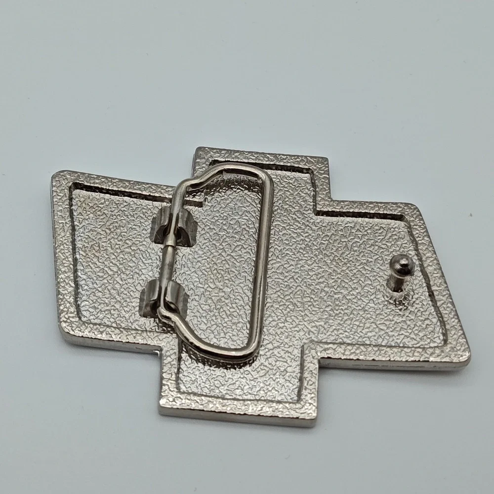 Chevy Bowtie Belt Buckle Blue Enamel Metal‎ (Unbranded)