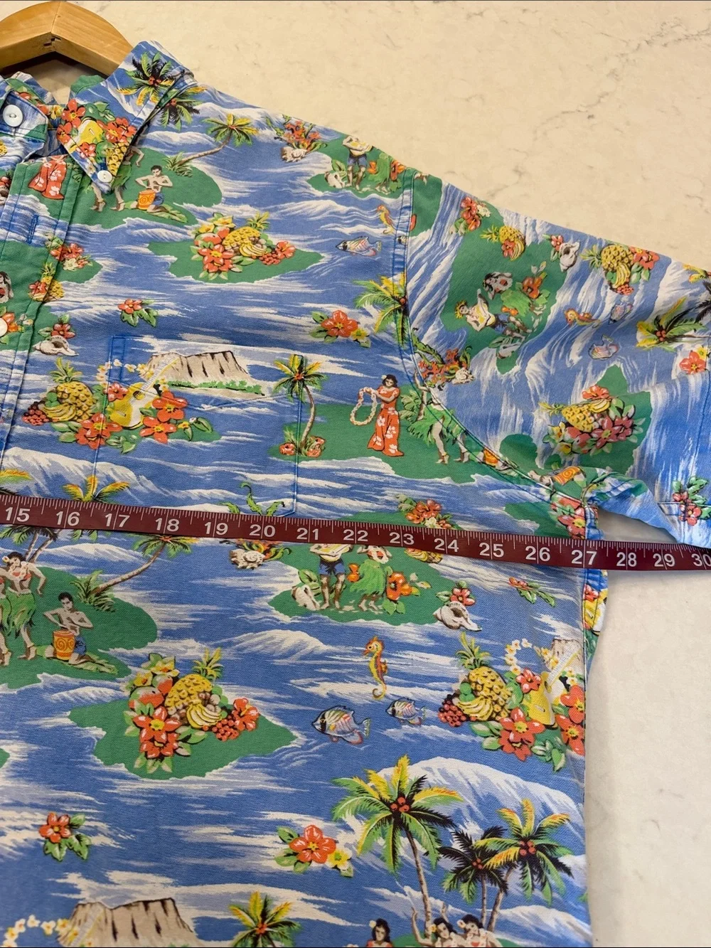 Polo Ralph Lauren Aloha Hawaiian 1/3 Button Pull Over Shirt Men Size XXL