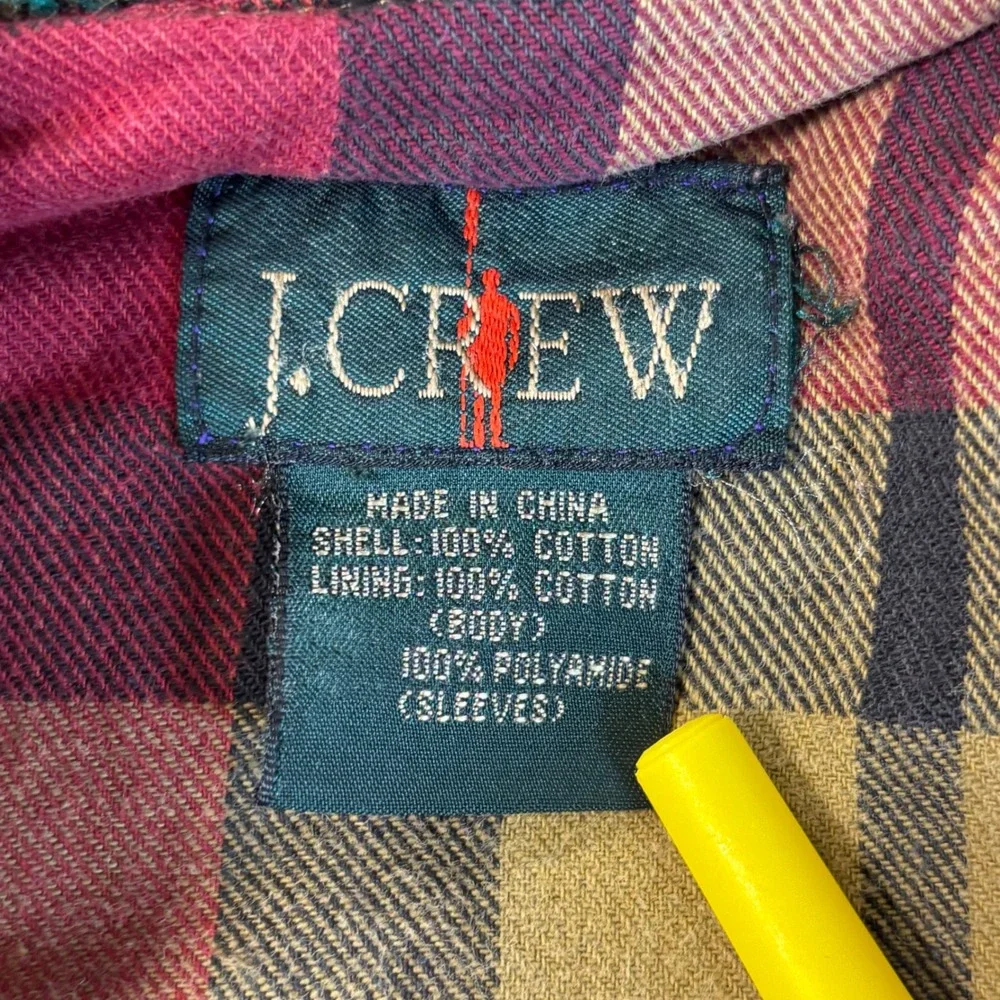 Vintage j crew oarsman chore barn jacket men's large brown flannel lined