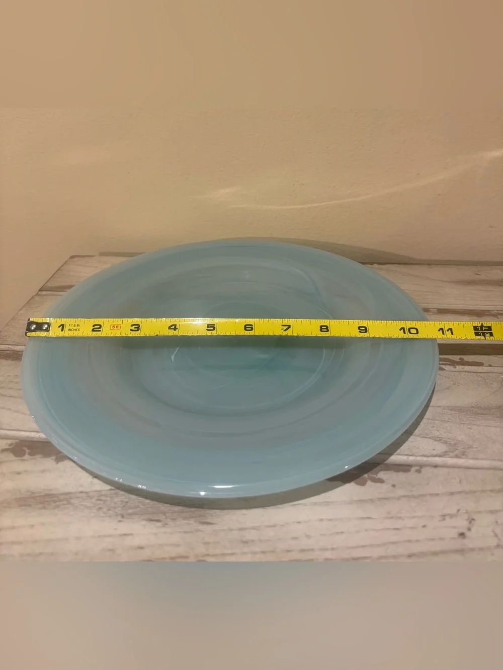 Pier 1 Imports Light Blue Swirl Alabaster Glass Dinner Plate Replacement