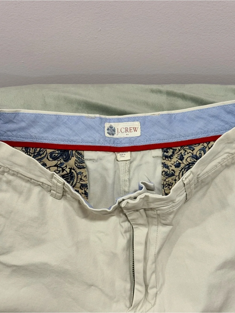 J.CREW • Khaki Chino Shorts Men's Size 31 Beige Cotton Flat Front Casual Preppy