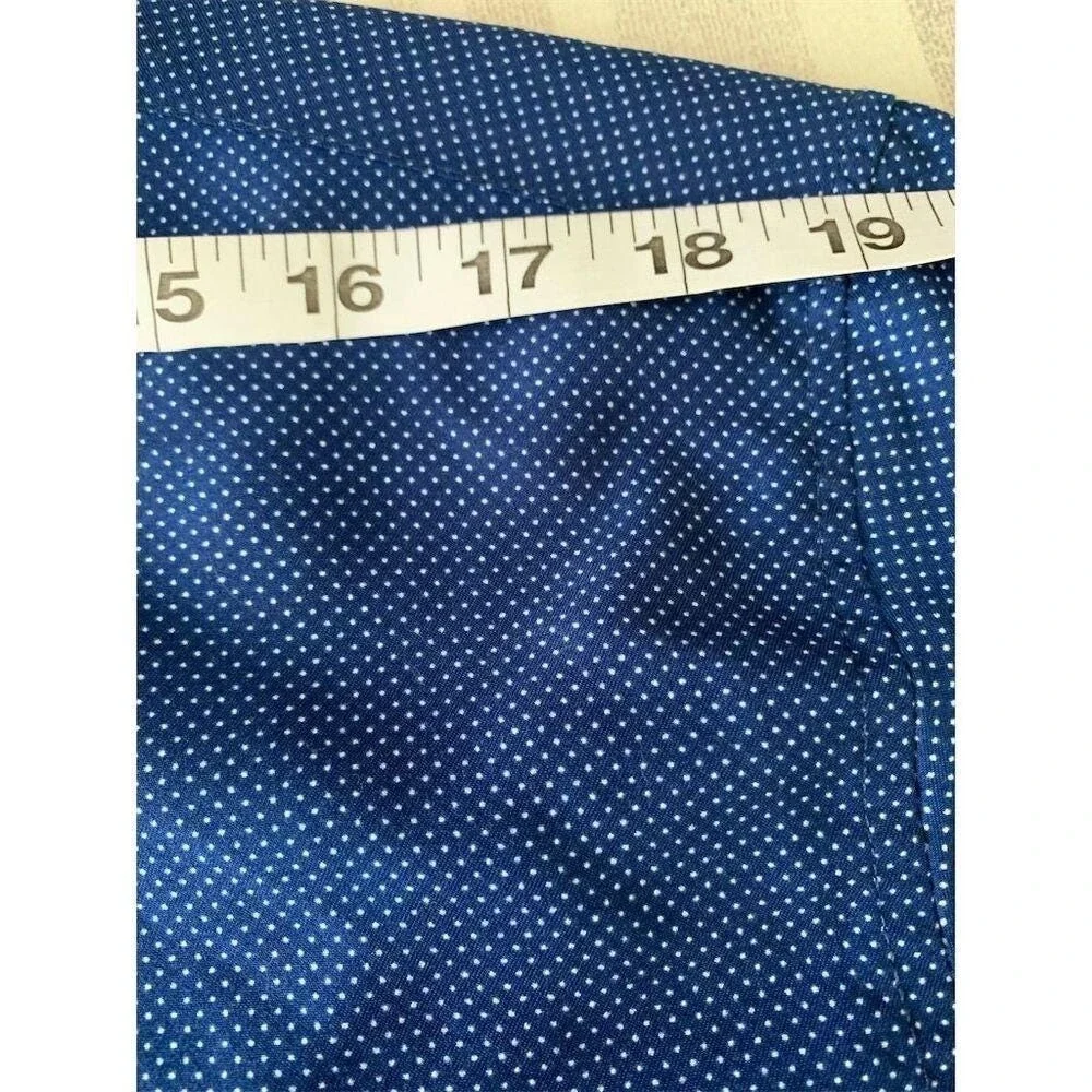 Nicole Miller New York Men's M Blue Polka Dot Long Sleeve Button-Up Shirt