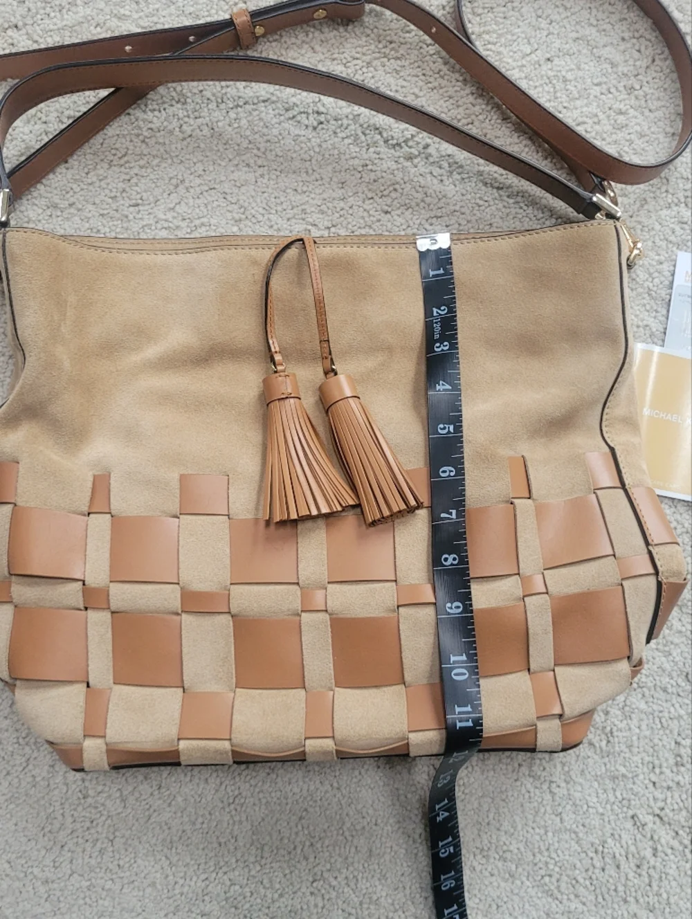 Michael Kors Vivian Brown & Tan Large Suede Leather Hobo Bag