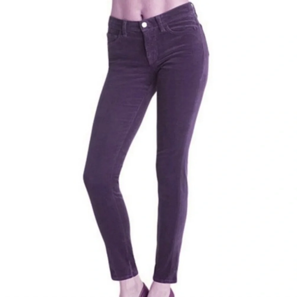 J Brand Jaipur Deep Purple Skinny Leg Mid-rise Corduroy Jeans