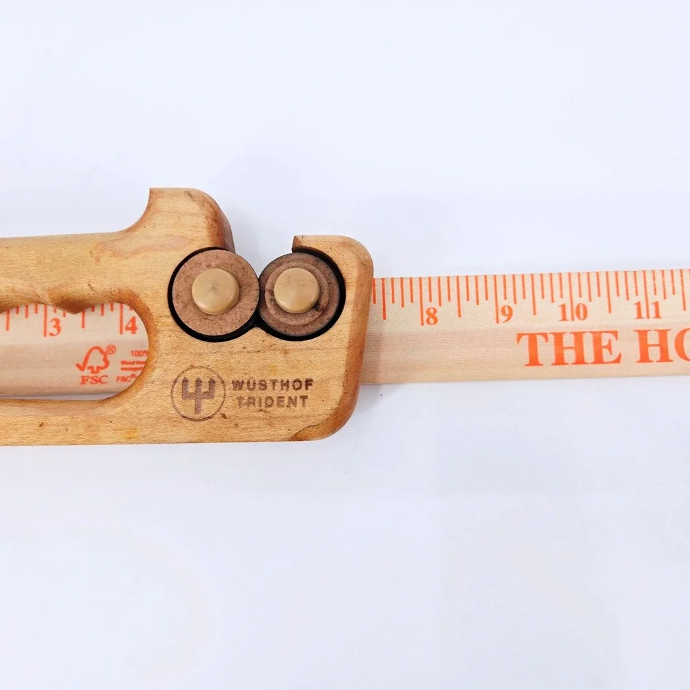 Wusthof Trident Vintage‎ Beechwood Knife Sharpener Solingen Germany GUC