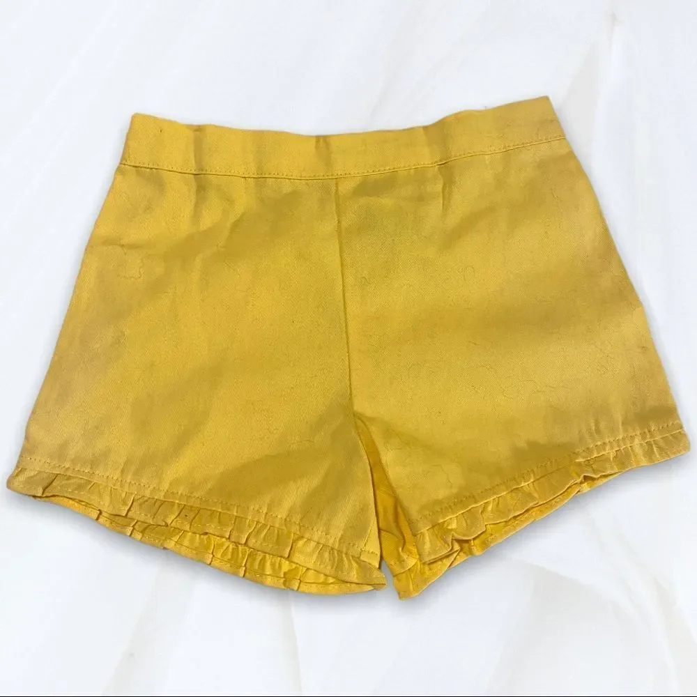Vintage Floral Top & Yellow Shorts (4T) 80’s Park Bench Kids
