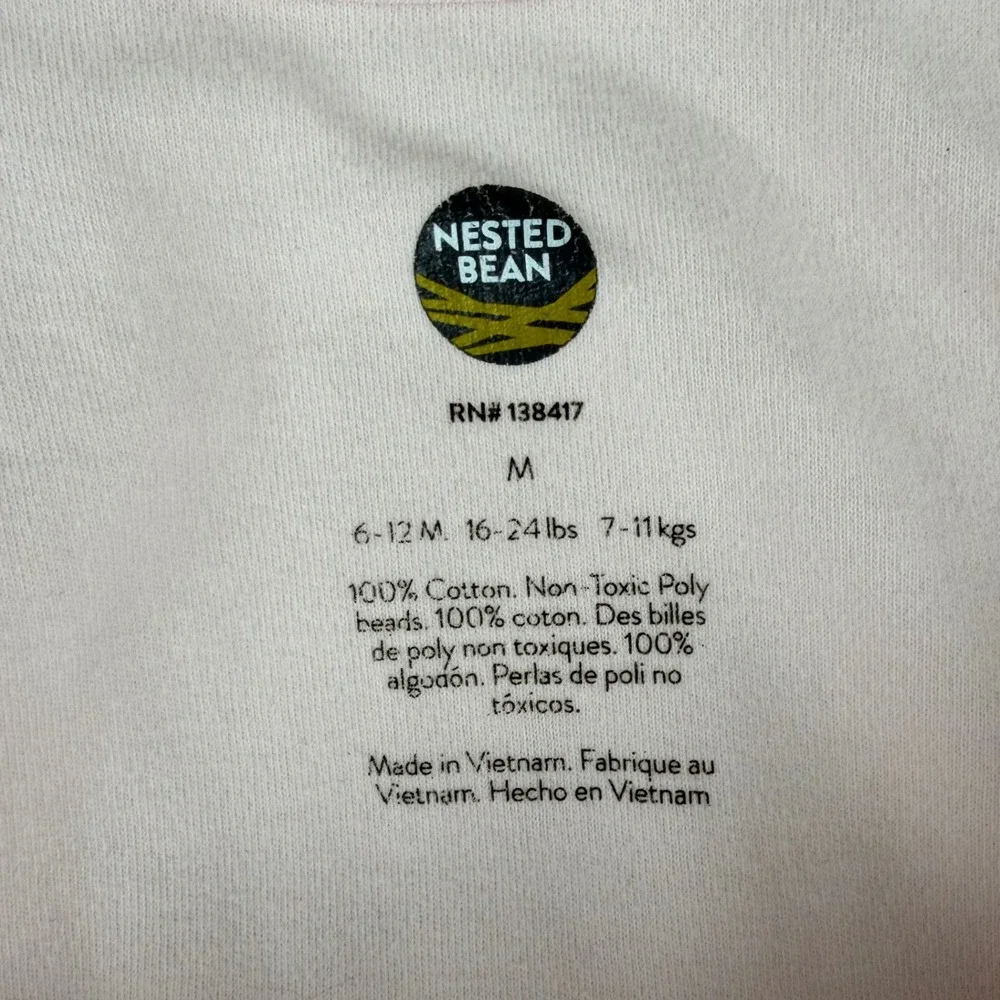 Nested Bean Sleep Sack Baby Girl Pink Chickadee Embroidery Size M 6-12 Months‎