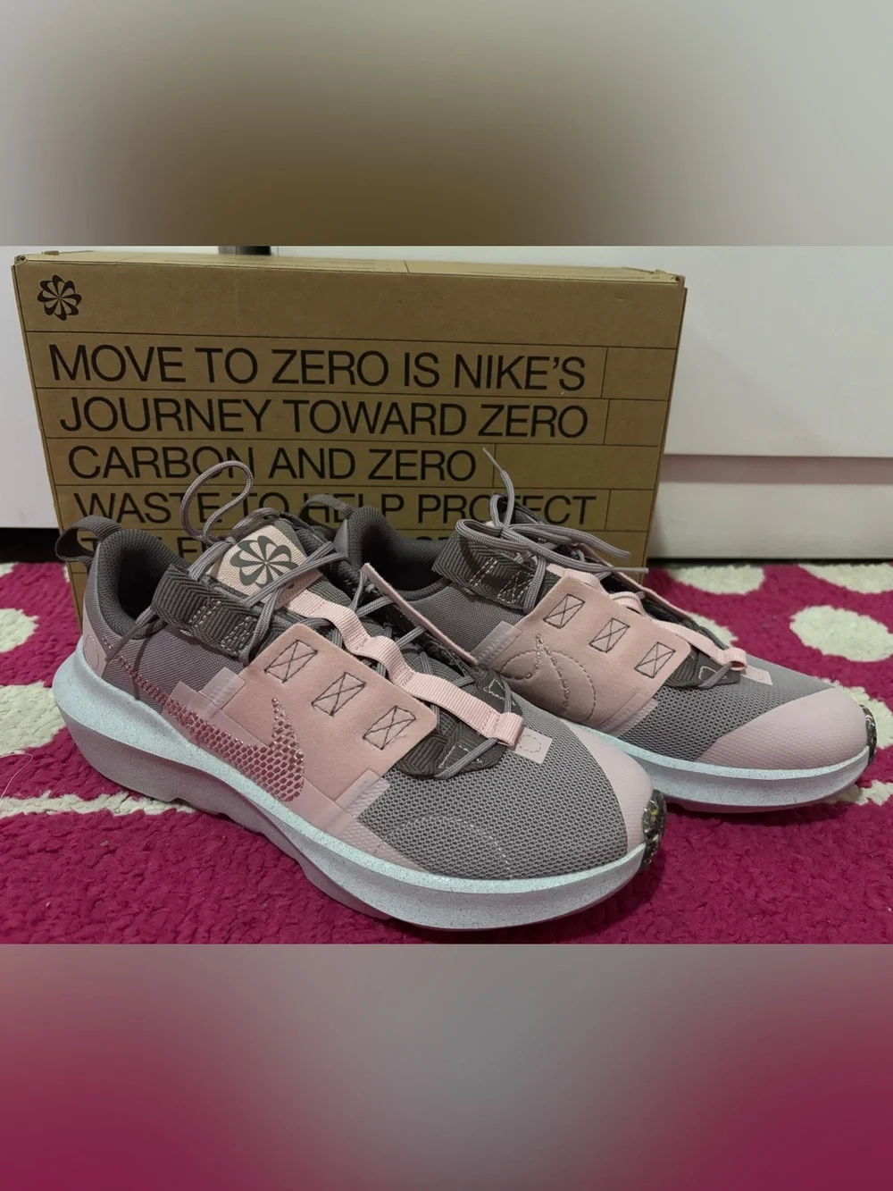 NIKE Kids’s Pink and Gray Athletic Sneakers
