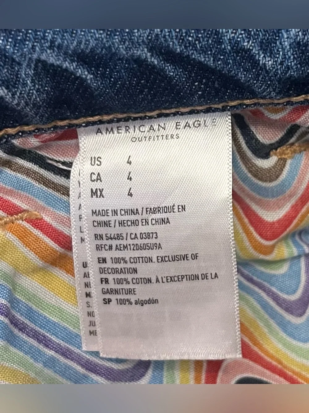 American Eagle Highest Rise Baggy Short Pride Edition Women's Size 4 Rainbow