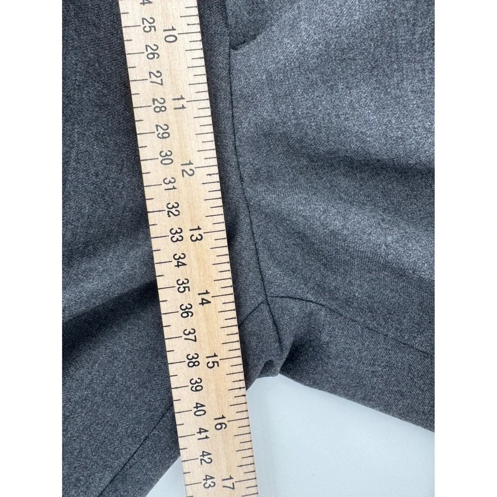 Banana Republic Mens 38L Wool Blend Pleated Cuffed Dress Pants Charcoal Grey