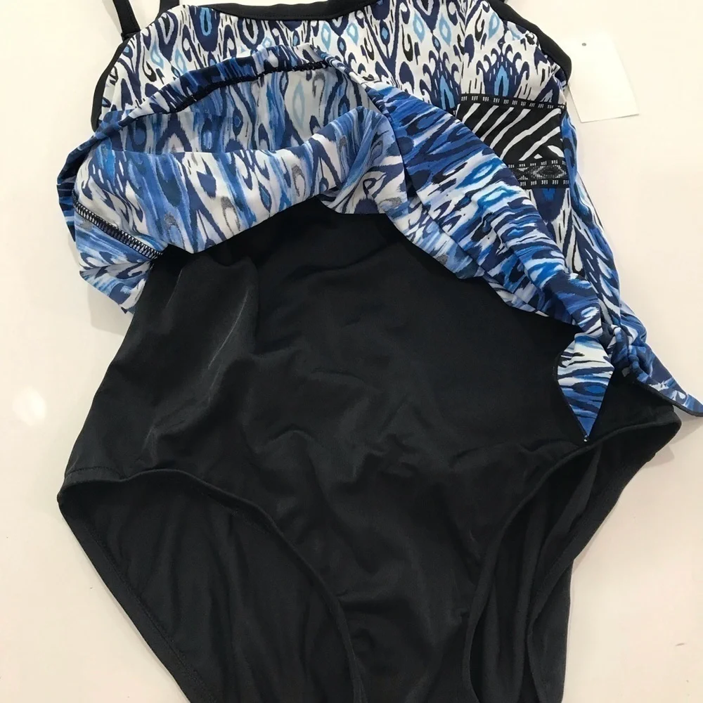 La Blanca one piece bathing suits blue/ black
