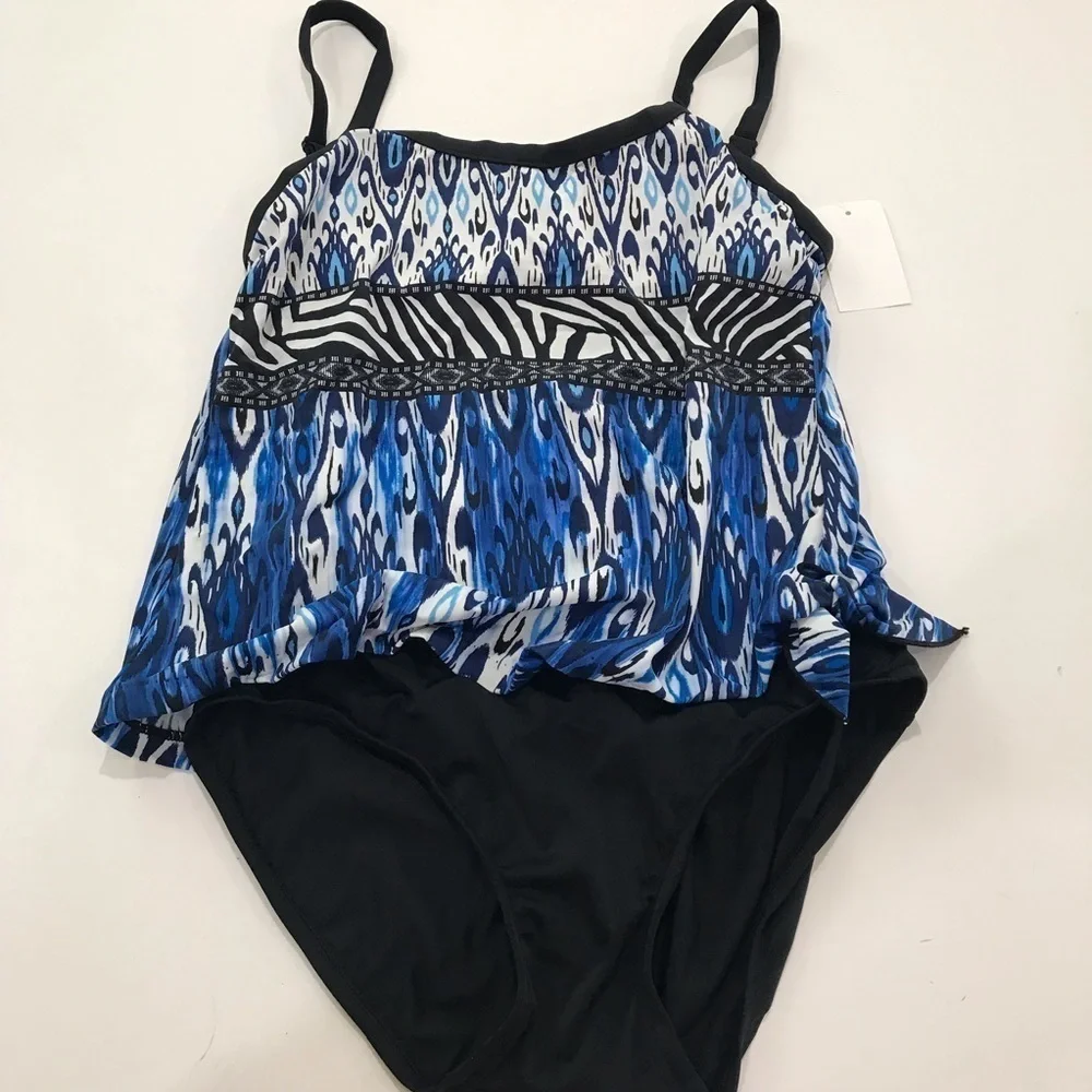 La Blanca one piece bathing suits blue/ black