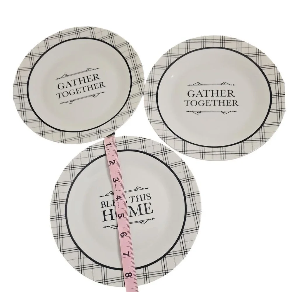 Royal Norfolk Farmhouse‎ Style Plates 3 Set  'Gather Together & Bless This Home'
