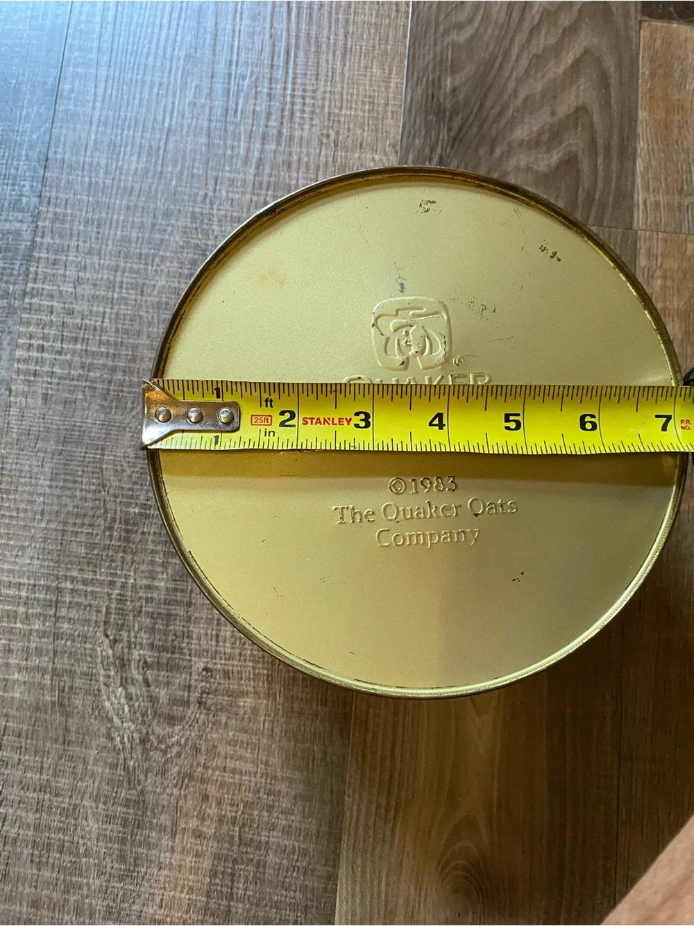 Source Unknown Quaker Oats Red and Yellow Tin Storage Canister