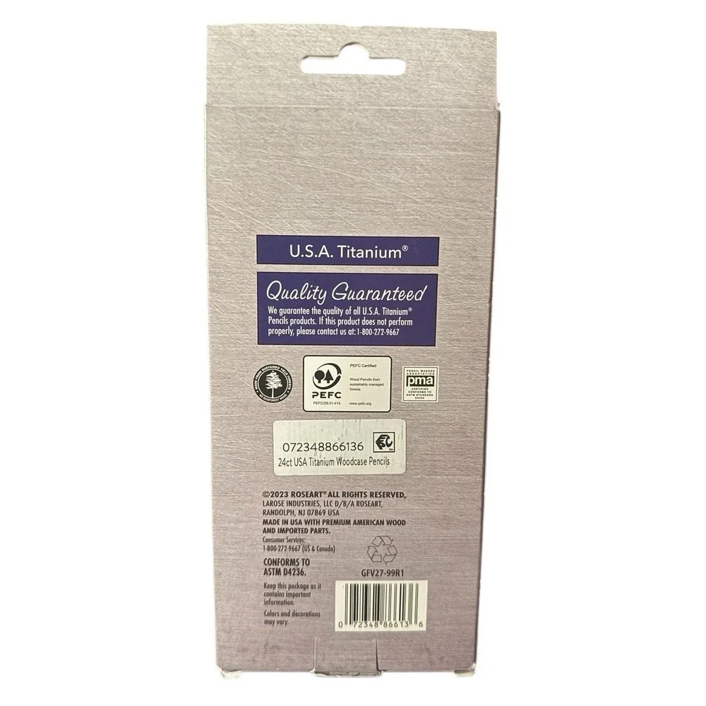 USA Titanium Premium Wood #2 HB Pencils, Long Lasting Erasers 24 CT  Sharpened