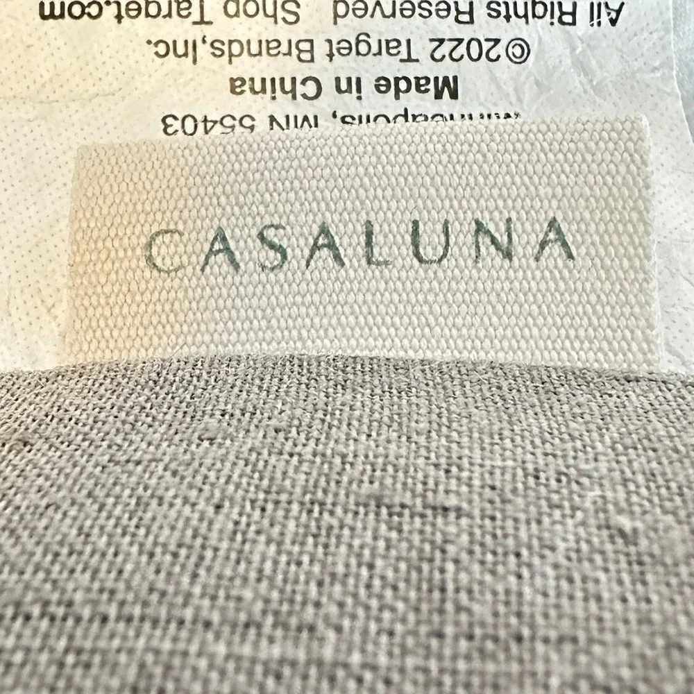Casaluna King Size 100% Washed Linen Solid Pillowcase Set Dark Grey Set of 2 NWT