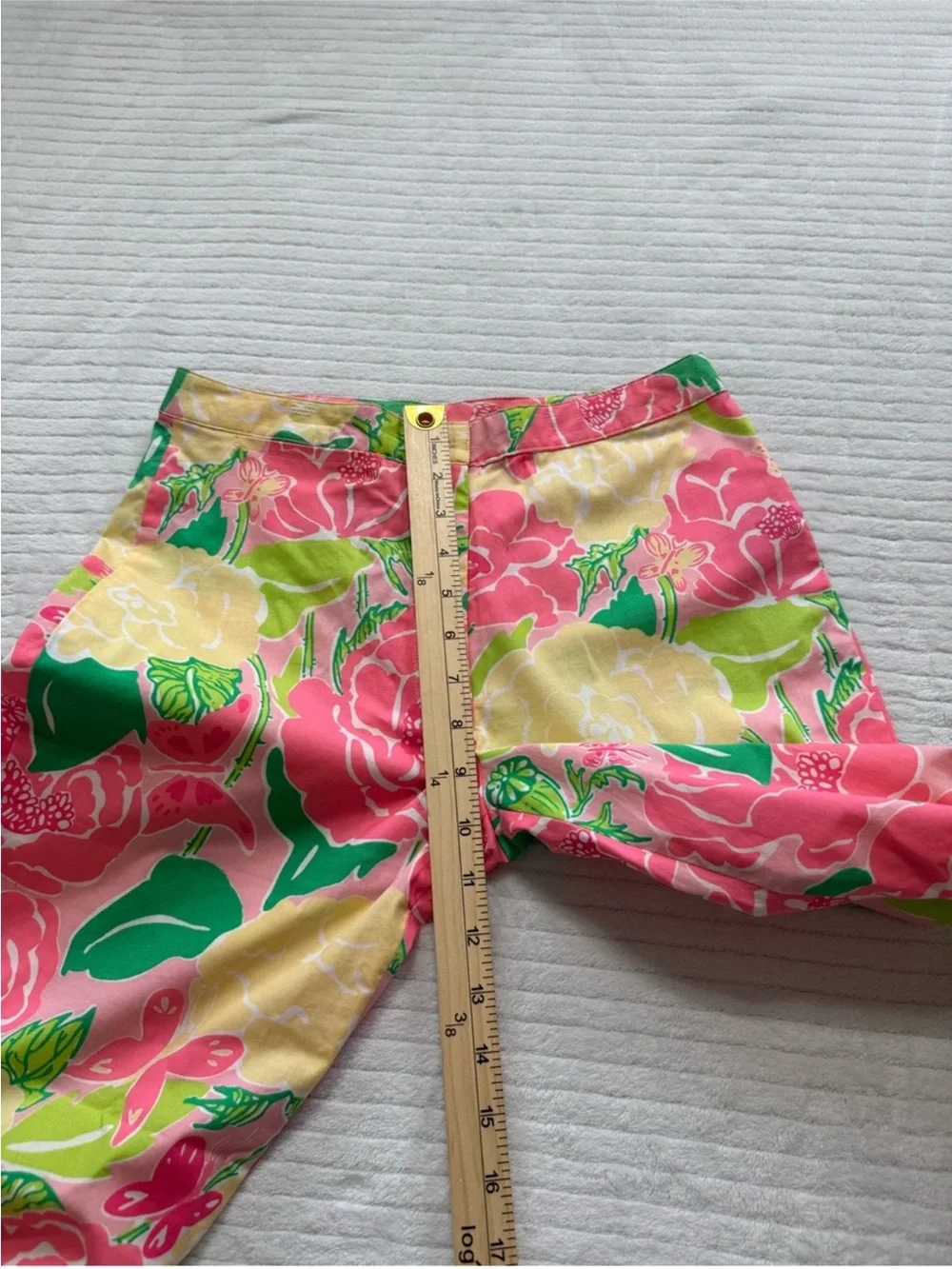 Lilly Pulitzer Pink Yellow Green Floral Wide Leg Jeans