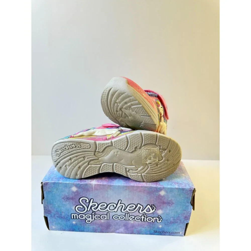 Skechers Kids Girls Unicorn Chaser Sneaker, Pink/Multi, 11 Little Kid