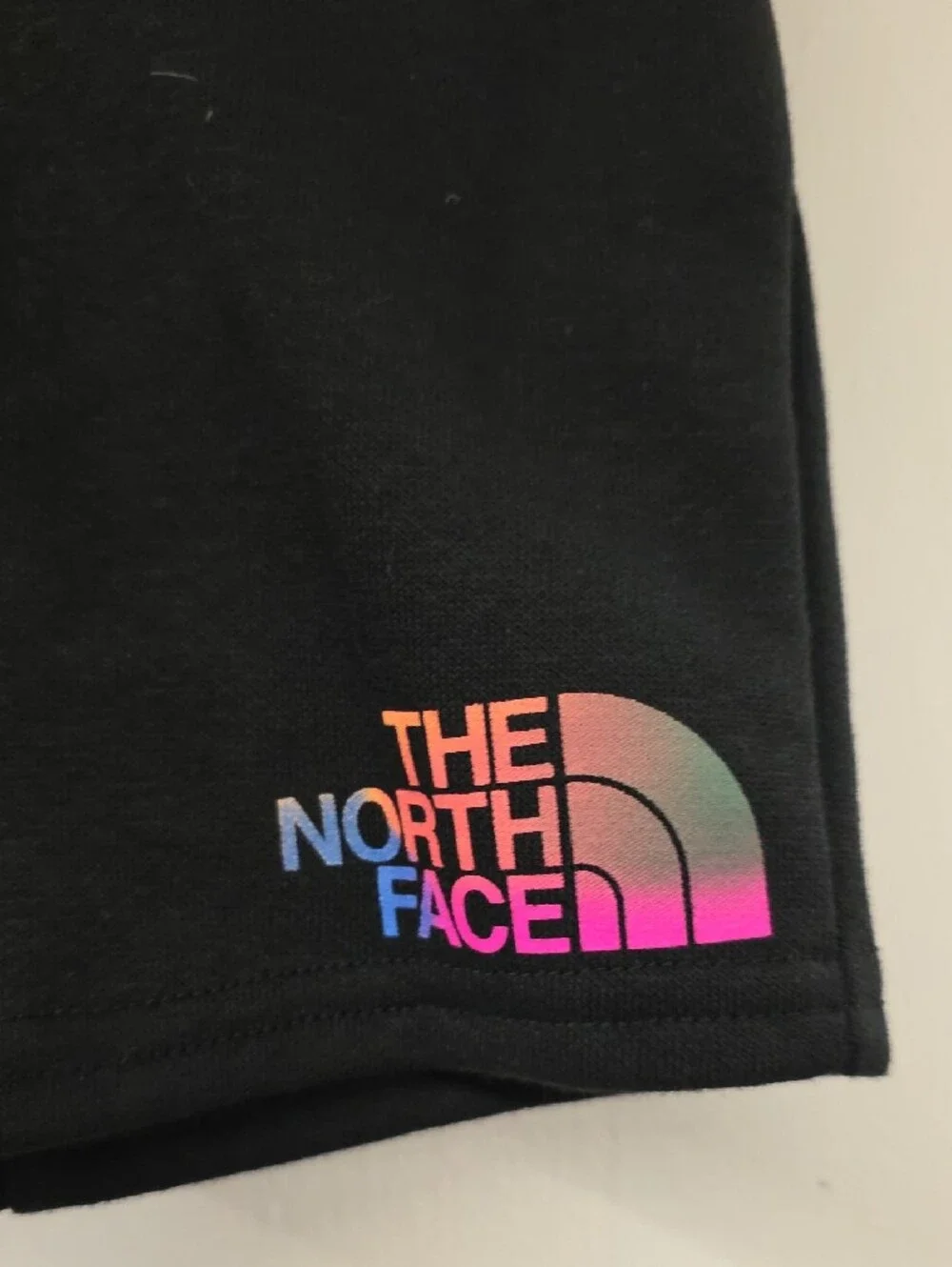 The North Face Infant Black Logo Shorts 6–12 Months Rainbow Logo