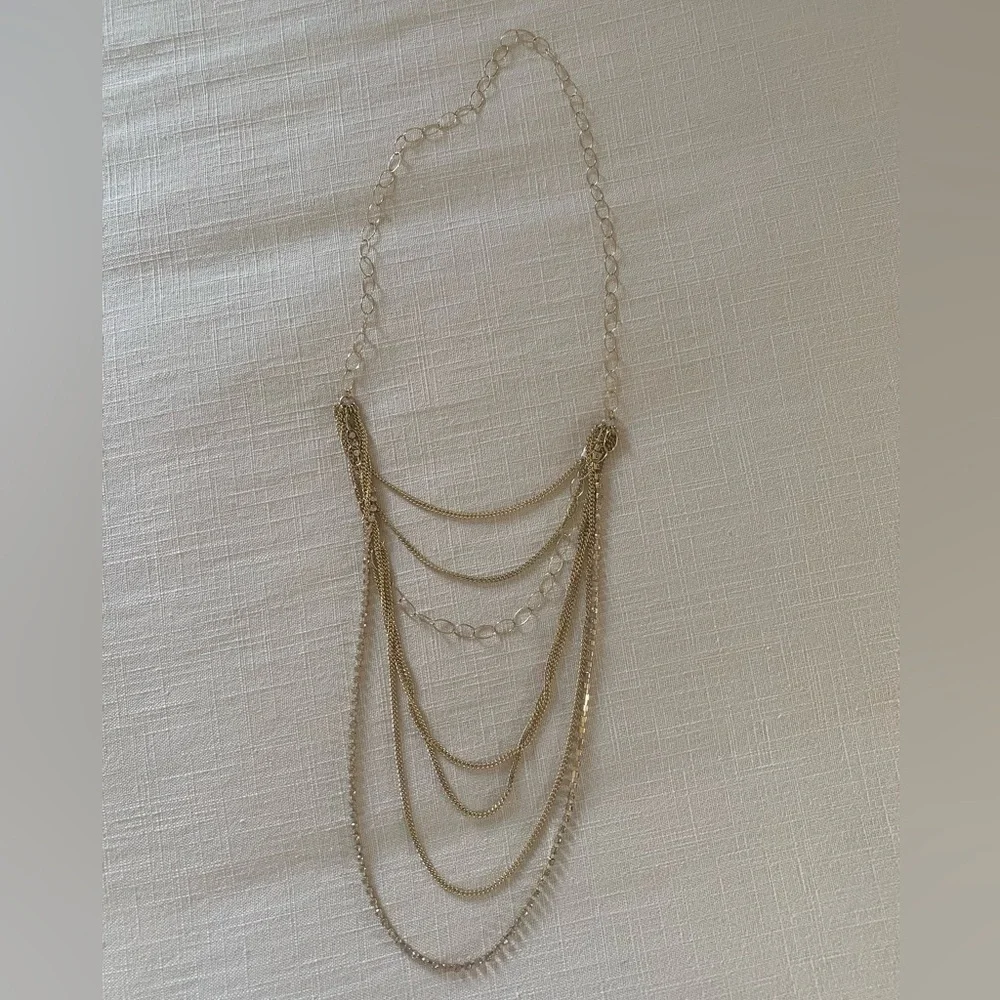 Gold Multi-Chain Long Fashion Necklace