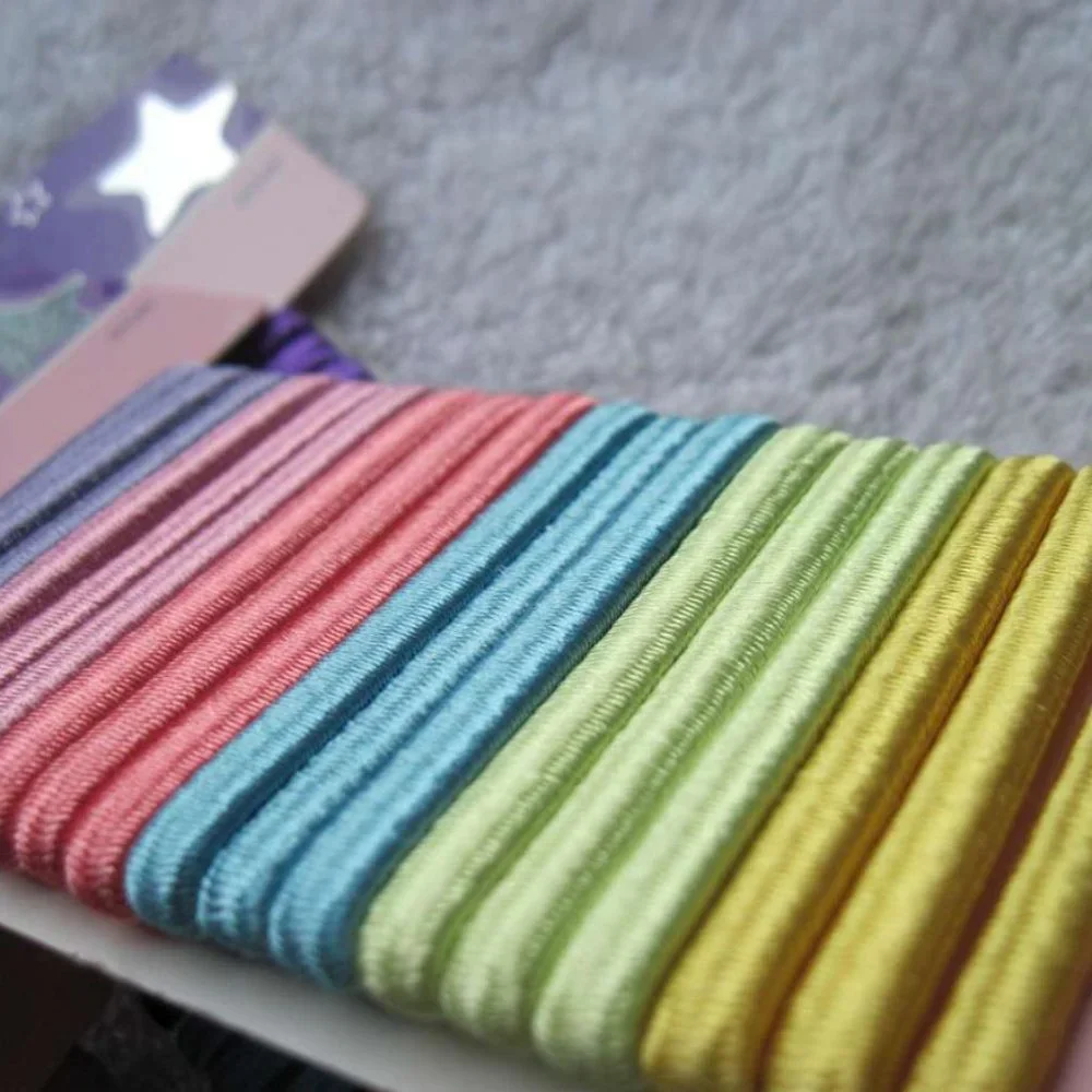 18 Goody Girls Ouchless Shiny Ponytail Hair Bands No Metal Elastic Ponytailers