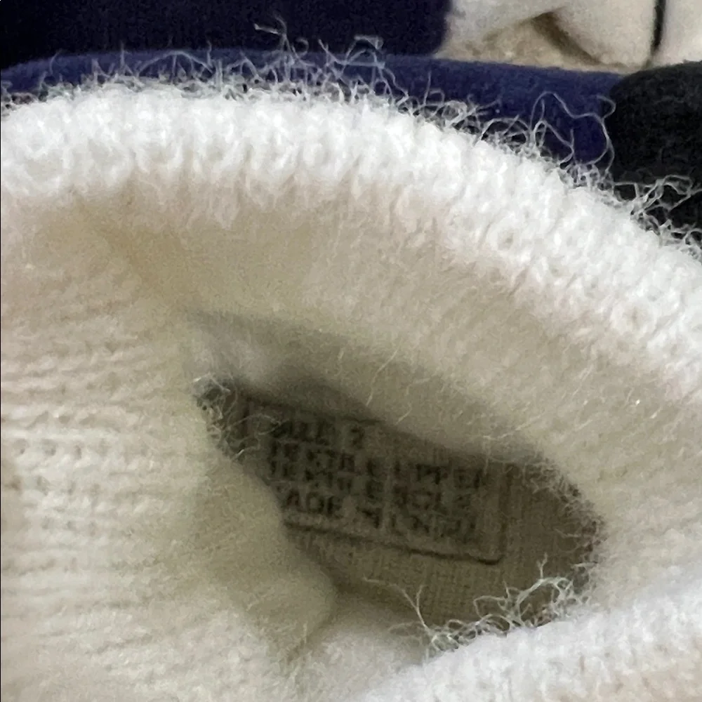 Plush Puppy Baby Booties - White and Navy NWT