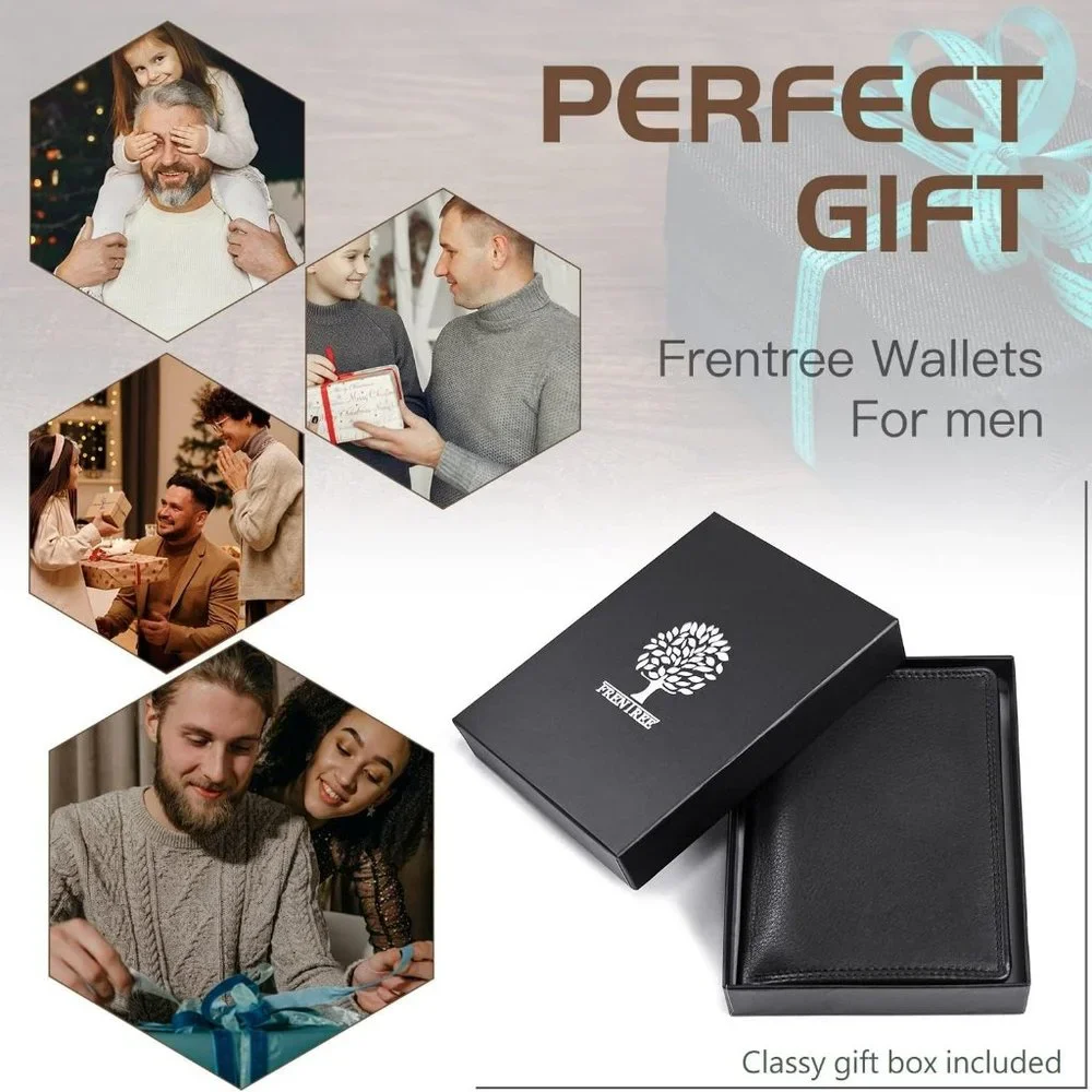 Mens Nappa Black Leather Wallet, 15 card slots with RFID Protection 100% Leather