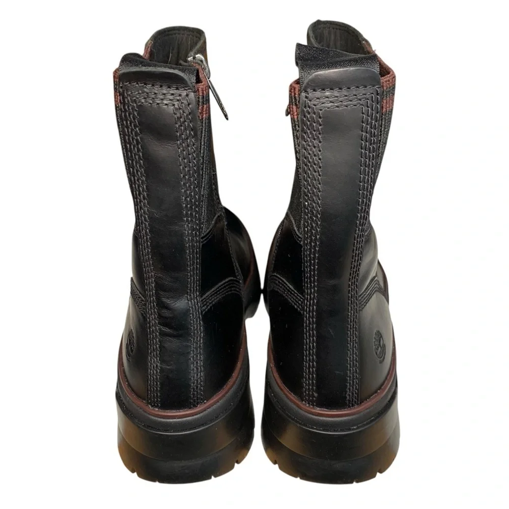 TIMBERLAND Black Leather Ankle Boots with Rugged Sole‎ – Size 8.5