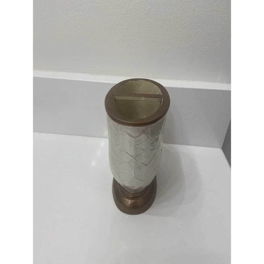 Nicole Miller Mother Of Pearl Gold ToothBrush Or Makeup Brush Holder For Counter