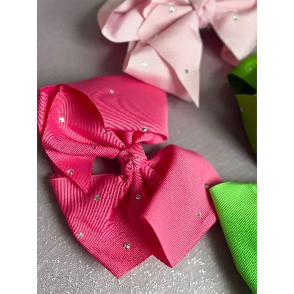 Multicolor Hair Bows with Swarovski Crystals‎ Bows Set of 4 Party Accessory New