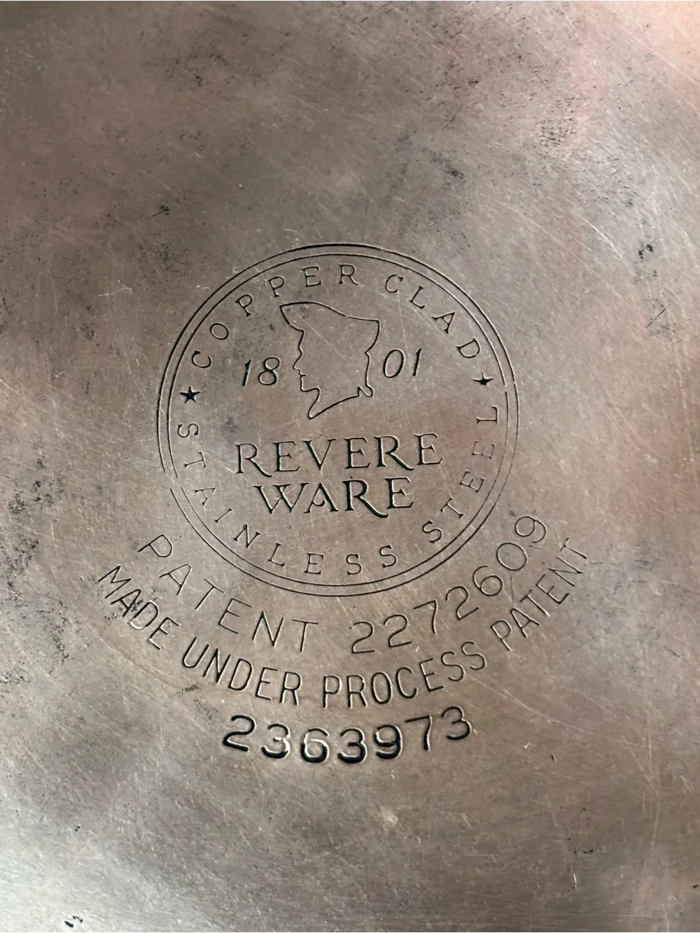 Revere Ware 1801 Copper Bottom 8” Frying Pan Skillet Double Ring Pre 1968 W/Lid