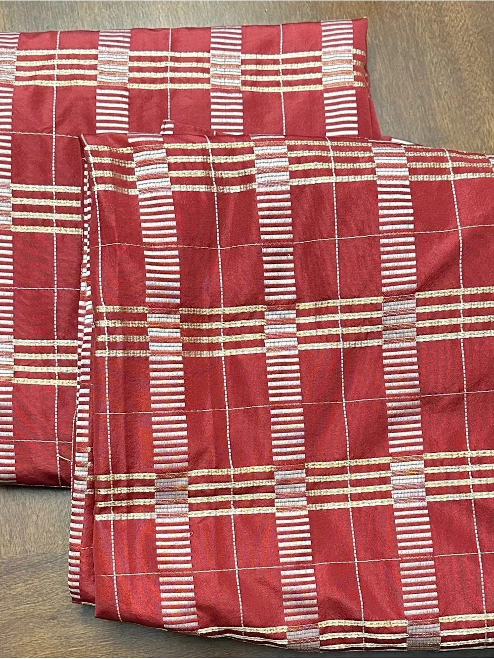 Pier 1 Red and Gold Curtain Panels
