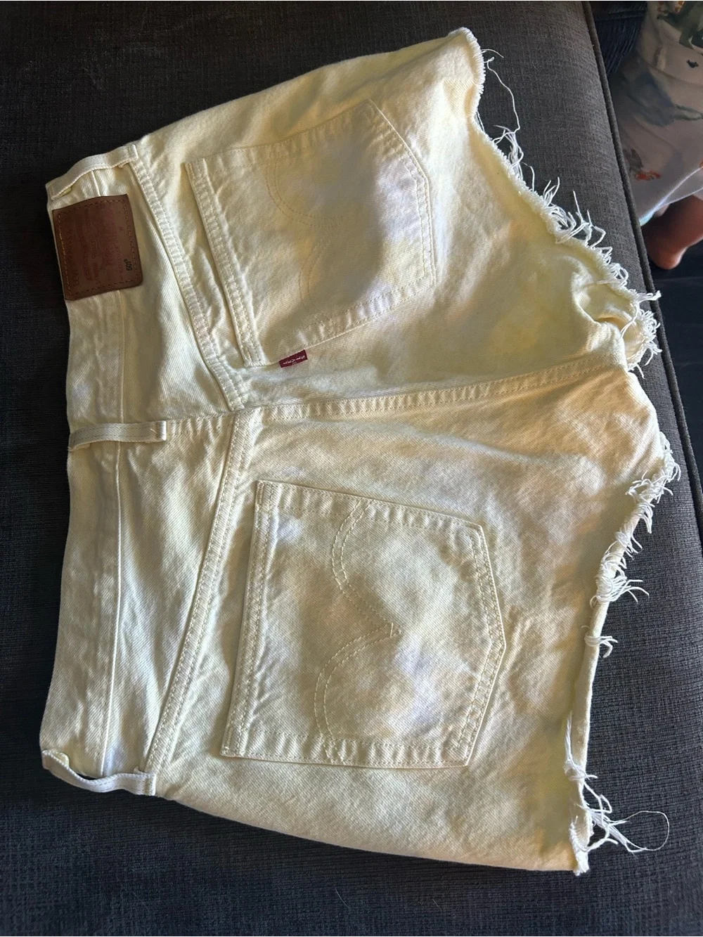 Levi's Cream yellow Denim Cutoff Shorts