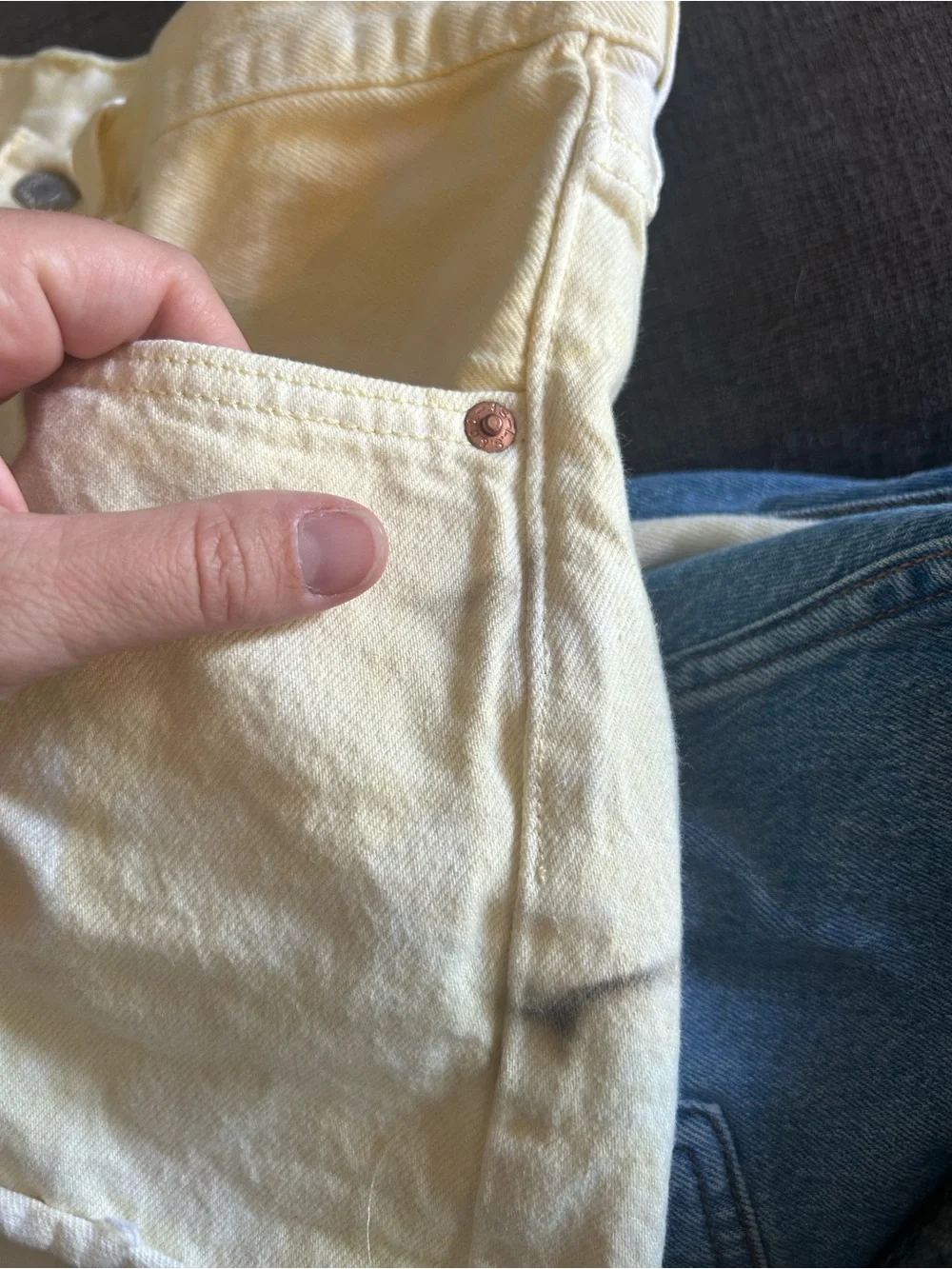 Levi's Cream yellow Denim Cutoff Shorts