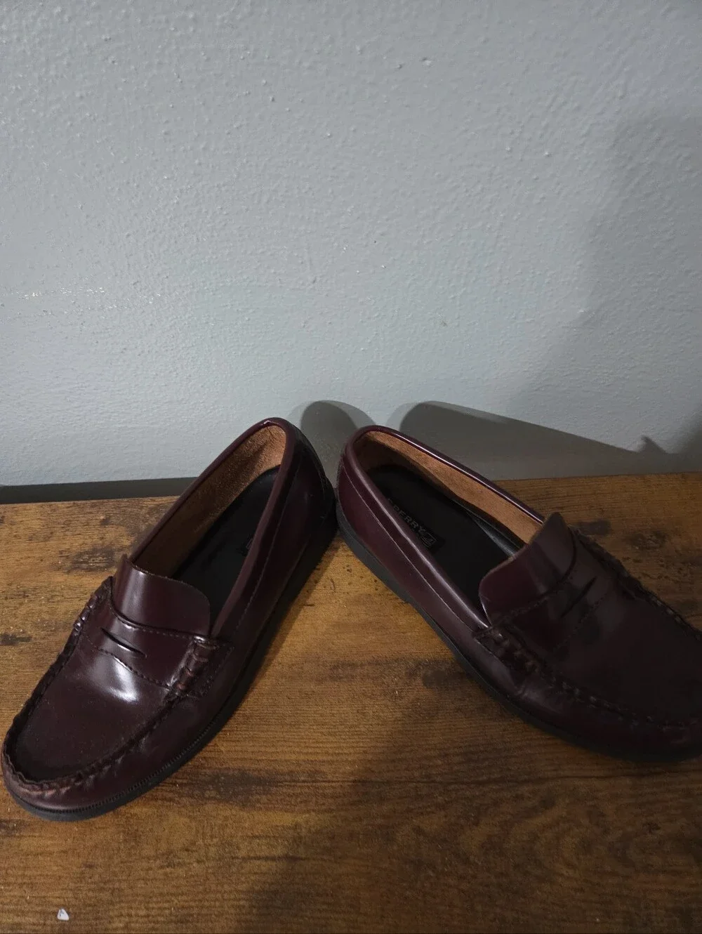 Sperry Boy's  Burgundy Penny Loafers.  2.5M