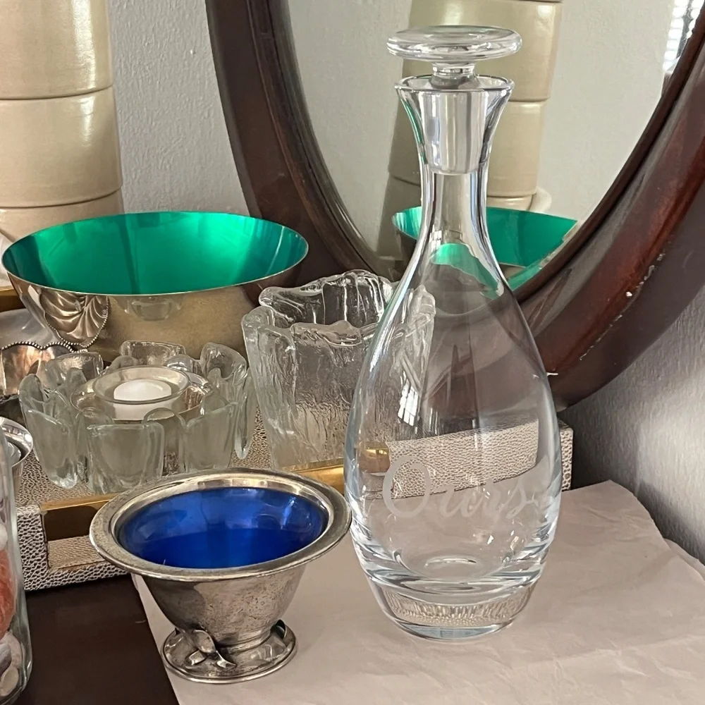 Kate Spade Lenox Crystal Two of a Kind Ours Decanter Bar Cart Wine Spirits