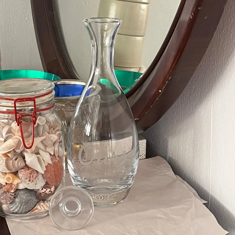 Kate Spade Lenox Crystal Two of a Kind Ours Decanter Bar Cart Wine Spirits