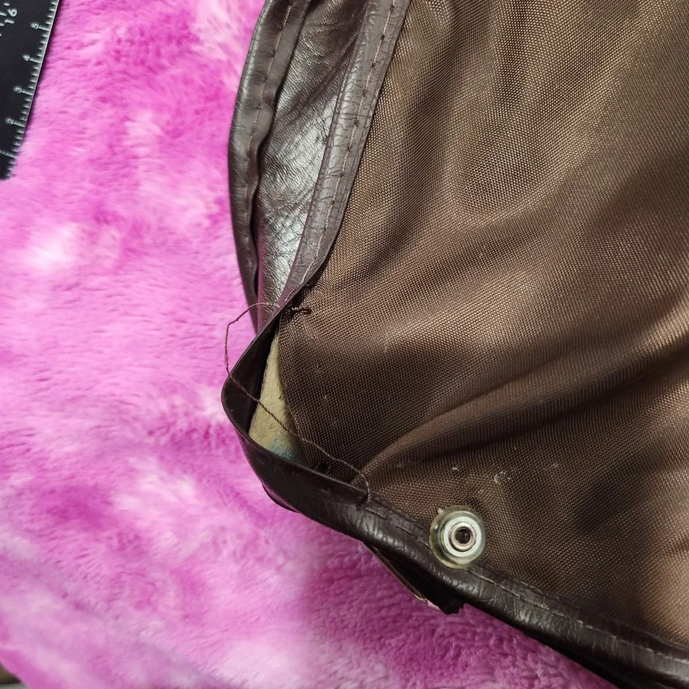 Vintage Samsonite Sentry Brown Faux Leather Hanging Bi-Fold Garment Bag Travel