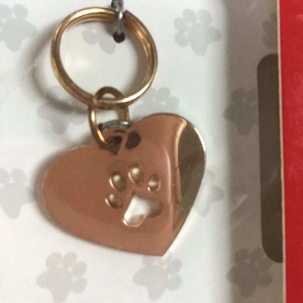 Pet & Me Gold Pawprint‎ Necklace & Collar Charm Set NWT