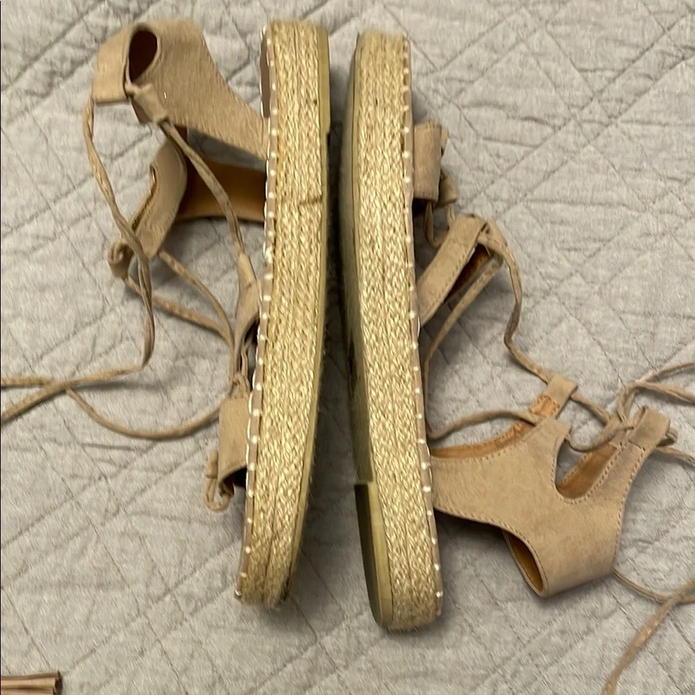 Qupid Cream Espadrille Sandals