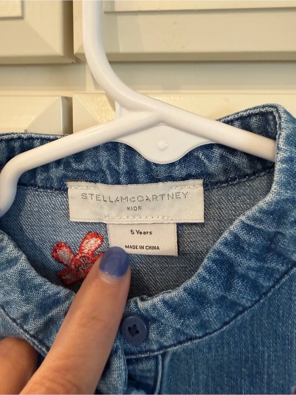 Stella McCartney Girls Denim Embroidered Dress