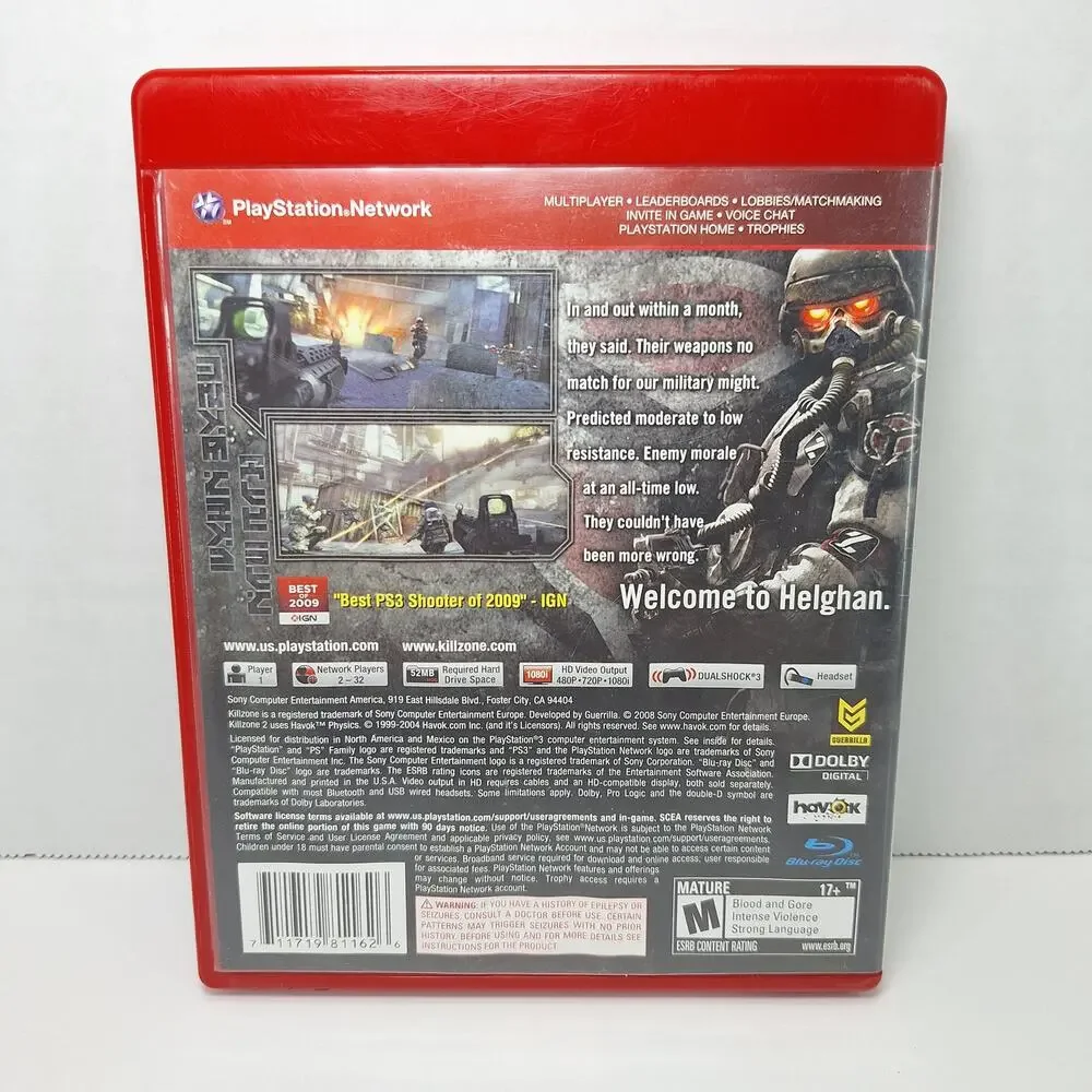Killzone 2 & Killzone 3 Video Game Bundle With Case - Sony PlayStation 3 PS3
