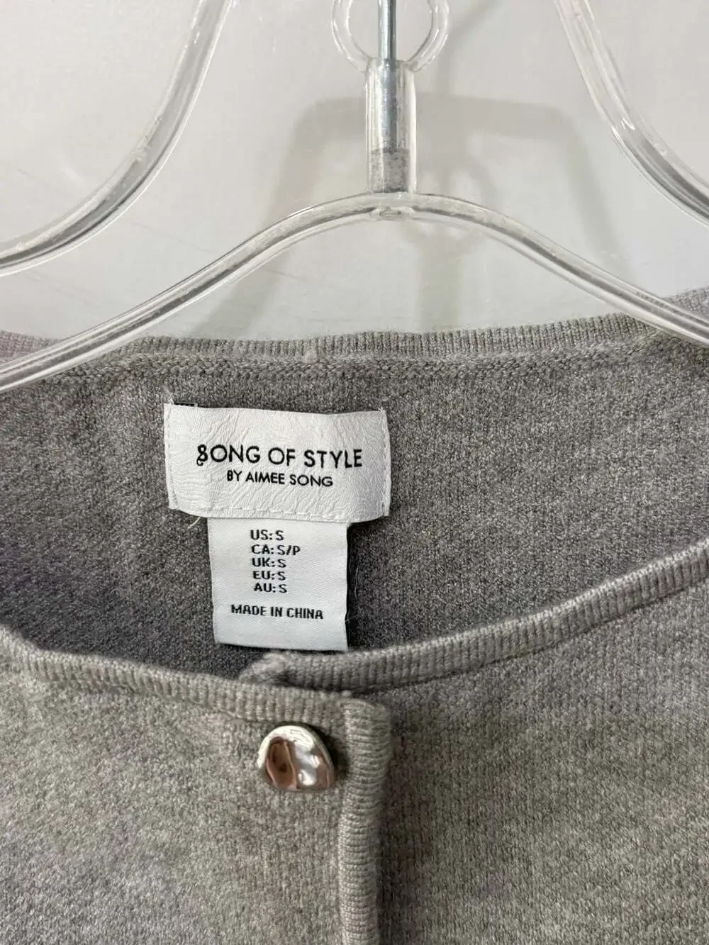 Revolve Song of Style by Aimee Song Gray Knit Button-Down Sleeveless Vest