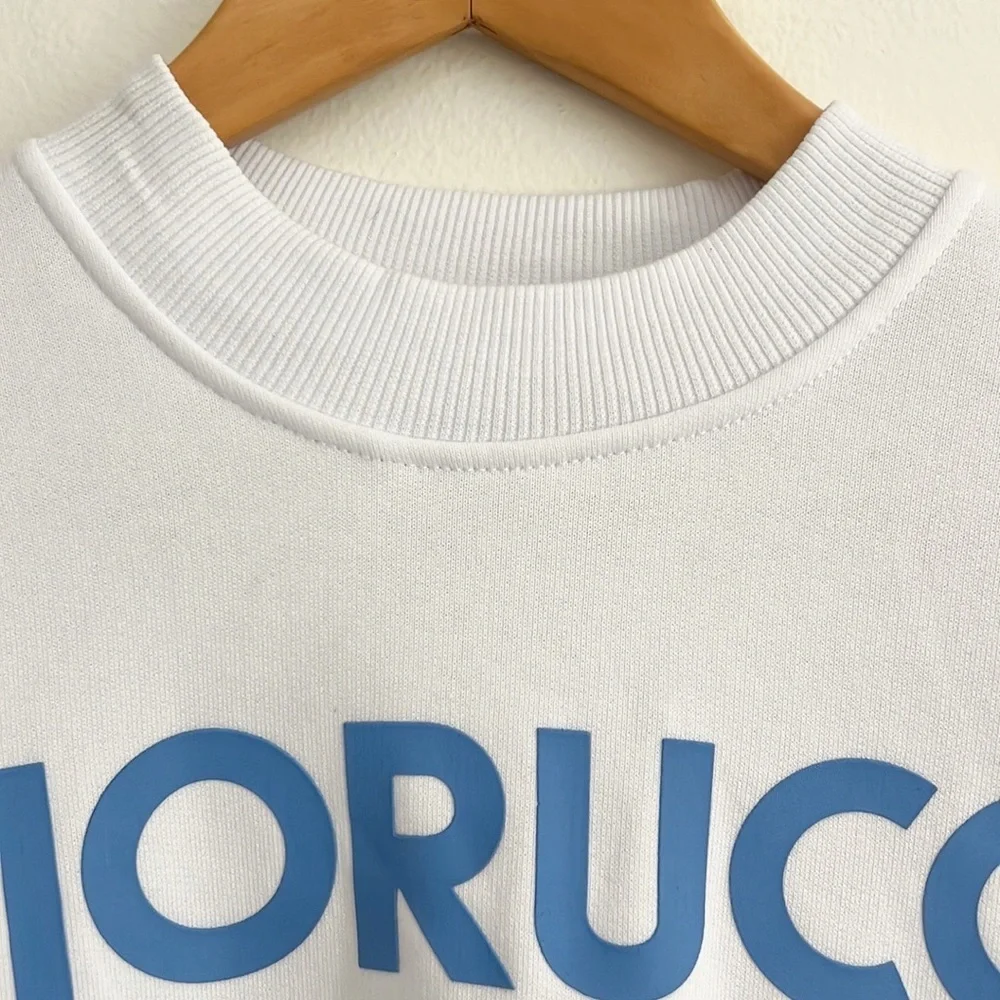 Fiorucci Milan Crop Crew Sweatshirt White